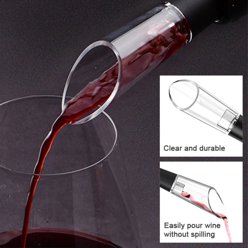 5-in-1 Electric Wine Opener Set – Automatic Corkscrew with Foil Cutter, Vacuum Stopper & Aerator