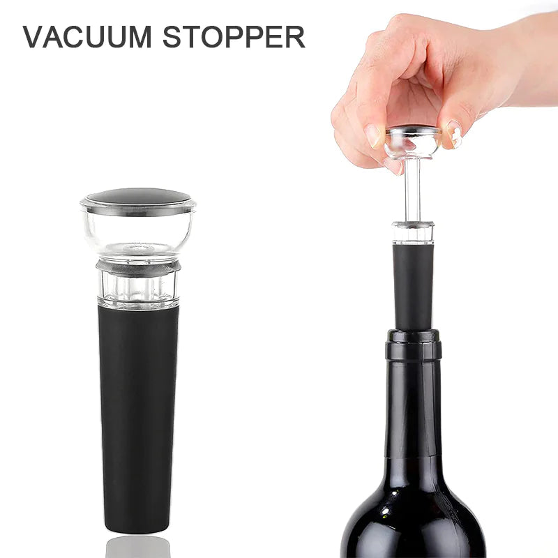 5-in-1 Electric Wine Opener Set – Automatic Corkscrew with Foil Cutter, Vacuum Stopper & Aerator